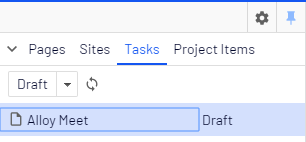 Image: Tasks tab in the navigation page