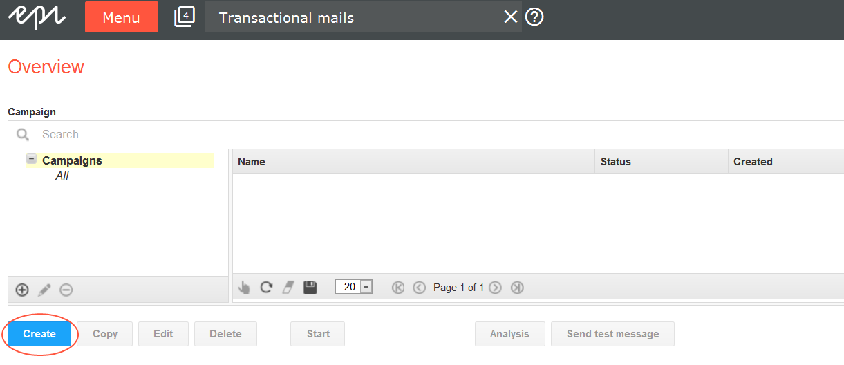Image: Create transactional email