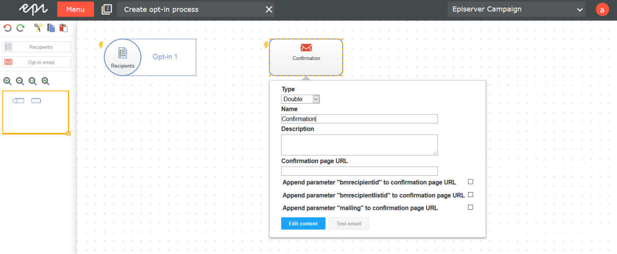 Image: Configure the opt-in process