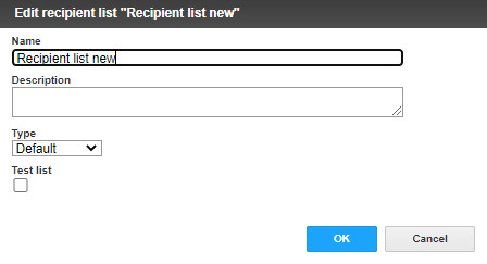 Image: Configuring the recipient list