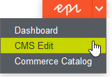 Image: CMS quick access menu