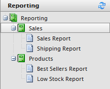 Image: Reports in Commerce Manager