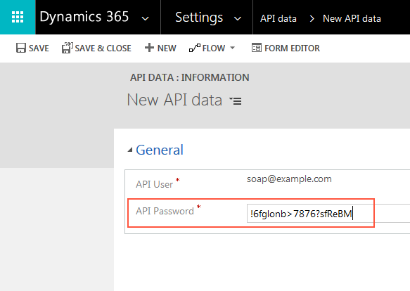 Image: API password