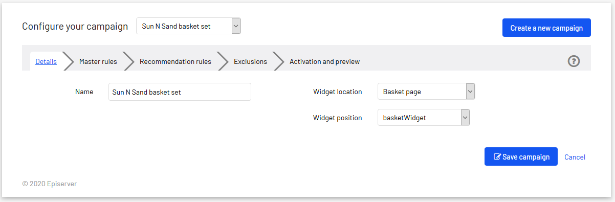 Image: Details tab in the basket page recommendations campaign
