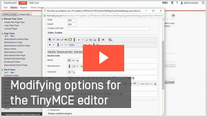 Hinzufügen von Optionen im TinyMCE-Editor