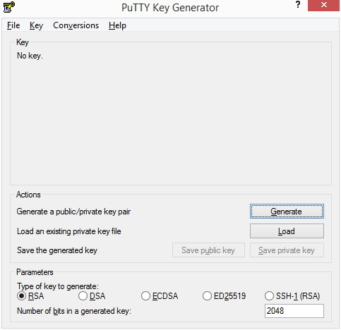 Bild: PuTTY Key Generator