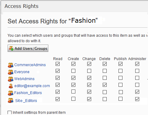 Catalog Access Rights
