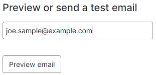 Bild: Option Vorschau auswählen oder Test-E-Mail senden