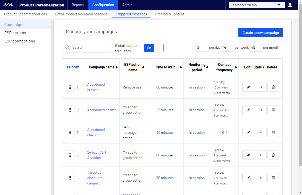 Bild: Email Product Recommendations Beispielbildschirm