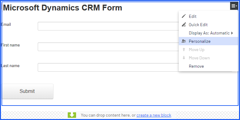 Image: Personalize Microsoft Dynamics form