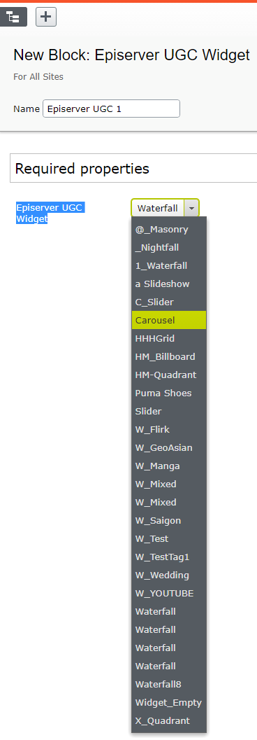 Image: UGC widget properties