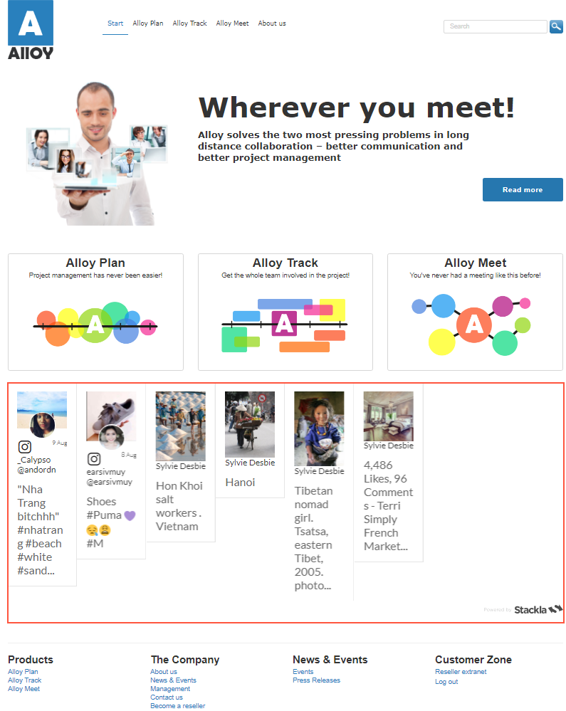 Image: UGC block widget on the page