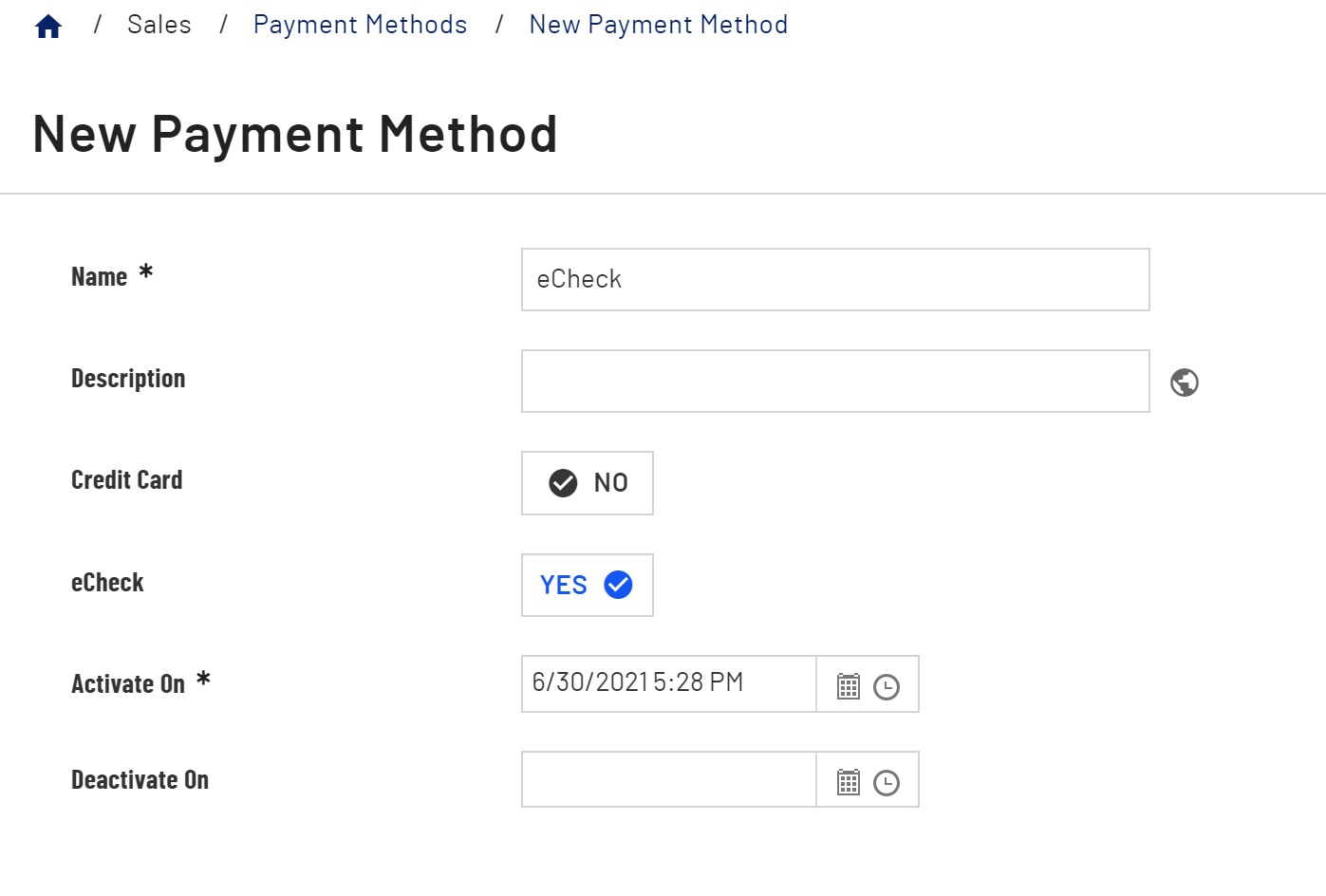 ECheck Payment Method