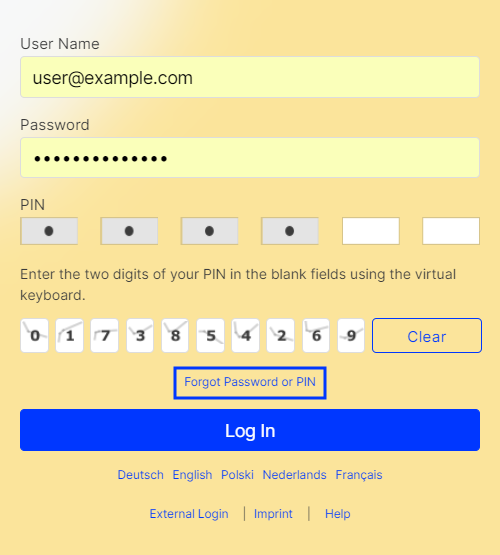 Image: Forgot Password or PIN