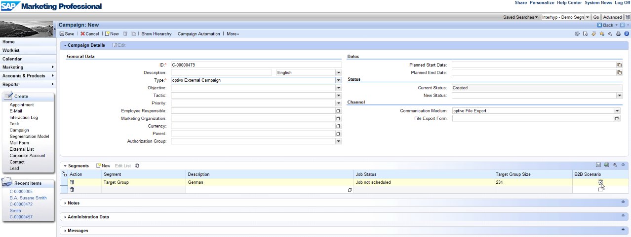 Image: Select B2B scenario