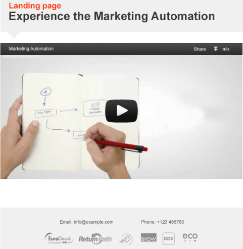 Image: Landing page with high-quality video