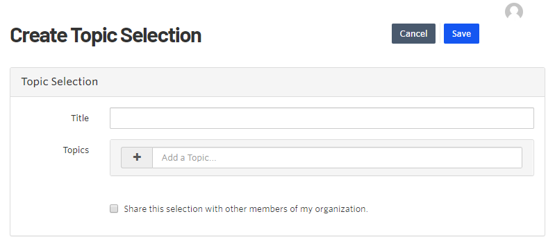 Image: create topic selection
