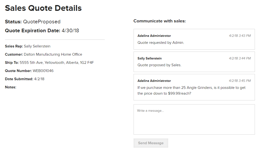 RFQ Messaging